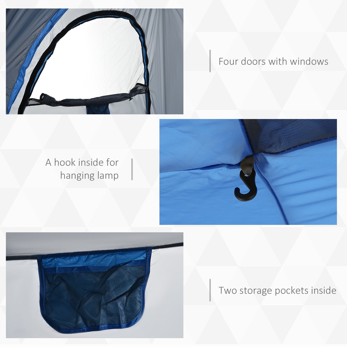 4 Person Automatic Camping Tent Outdoor Pop Up Tent Portable Backpacking Dome Shelter Grey