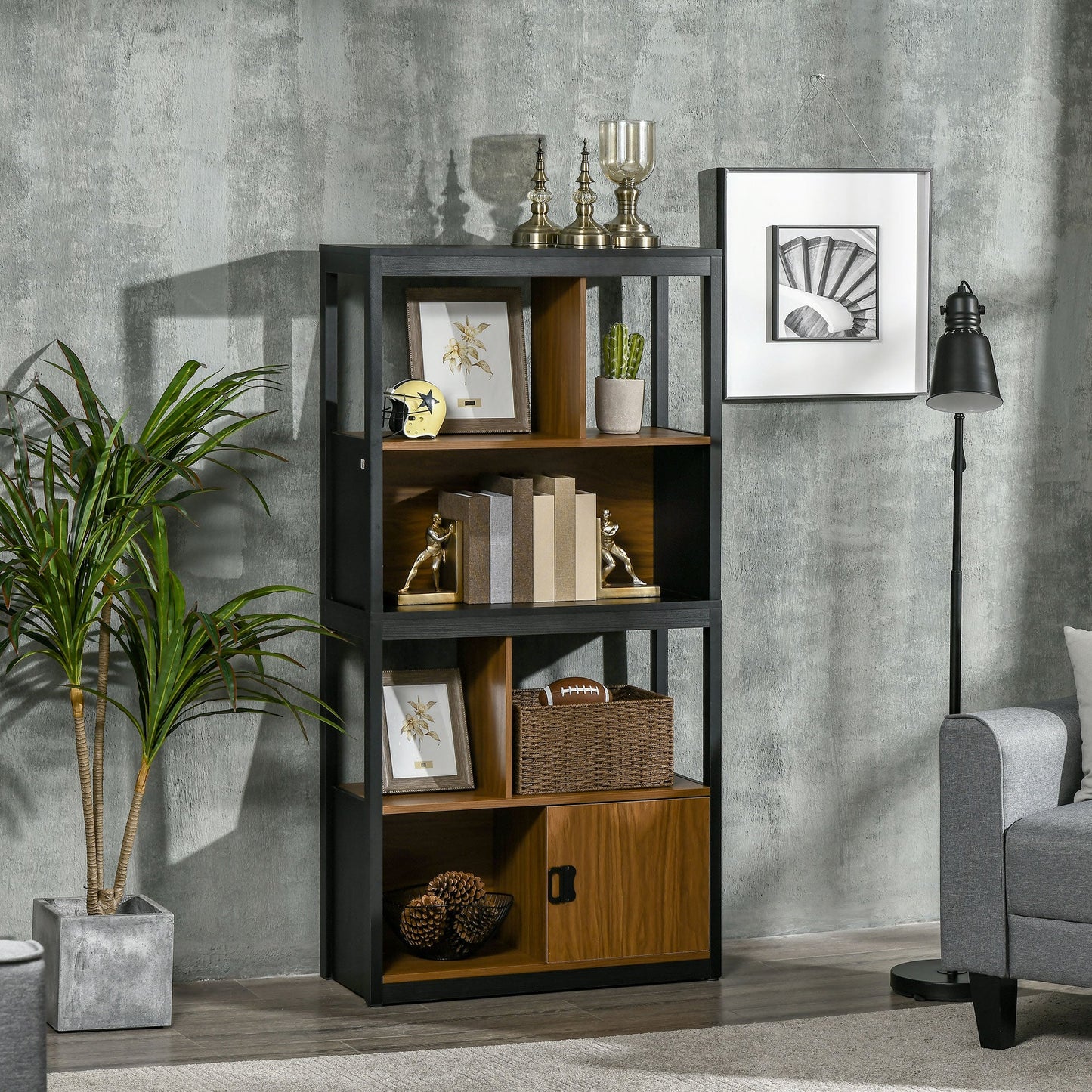 Modern 4-Tier Bookshelf