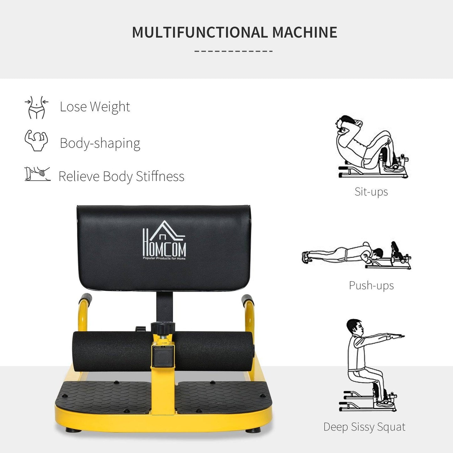 3-in-1 Conditioning Compact Full Body Workout Ergonomic Sissy Squat Machine