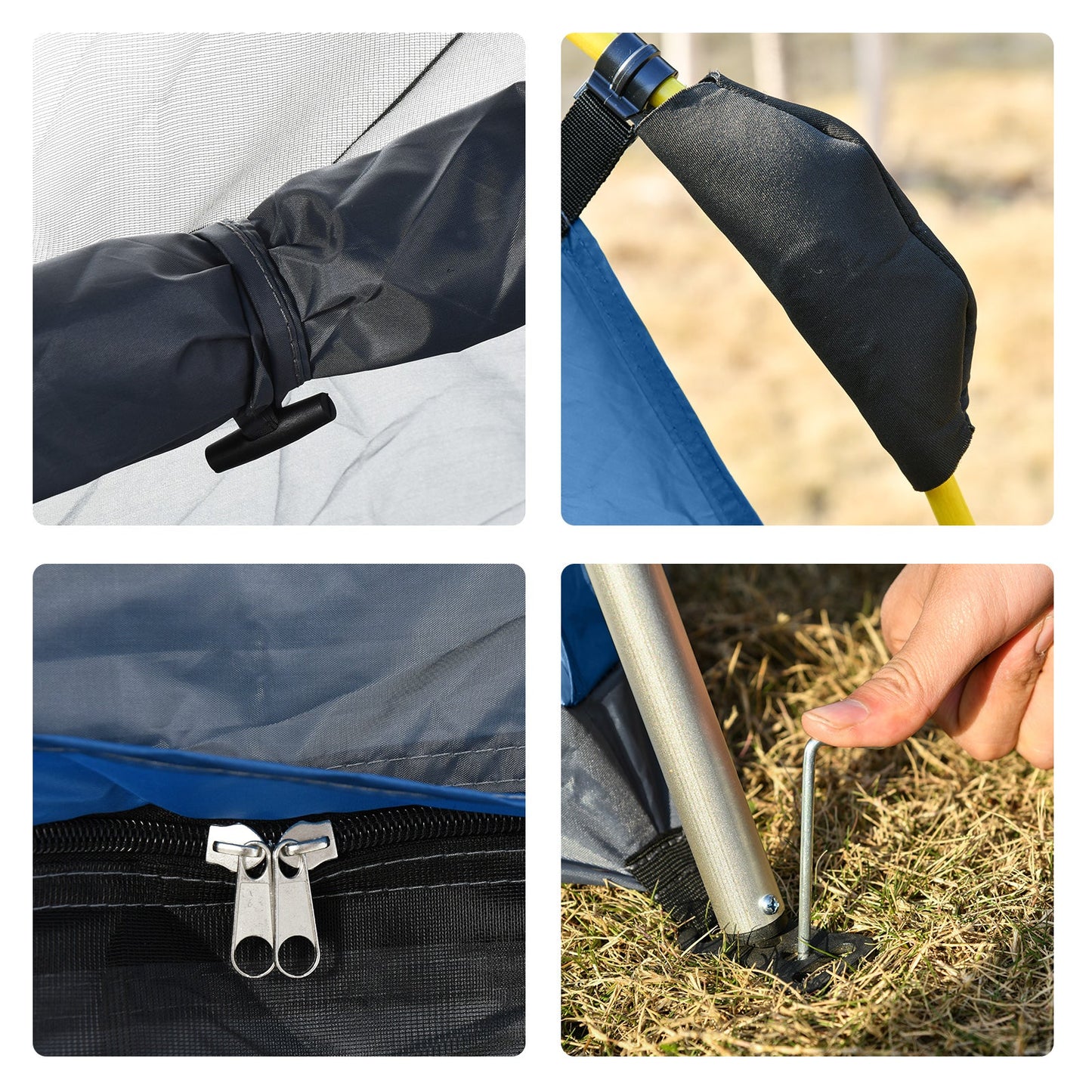 4 Person Automatic Camping Tent Outdoor Pop Up Tent Portable Backpacking Dome Shelter Grey