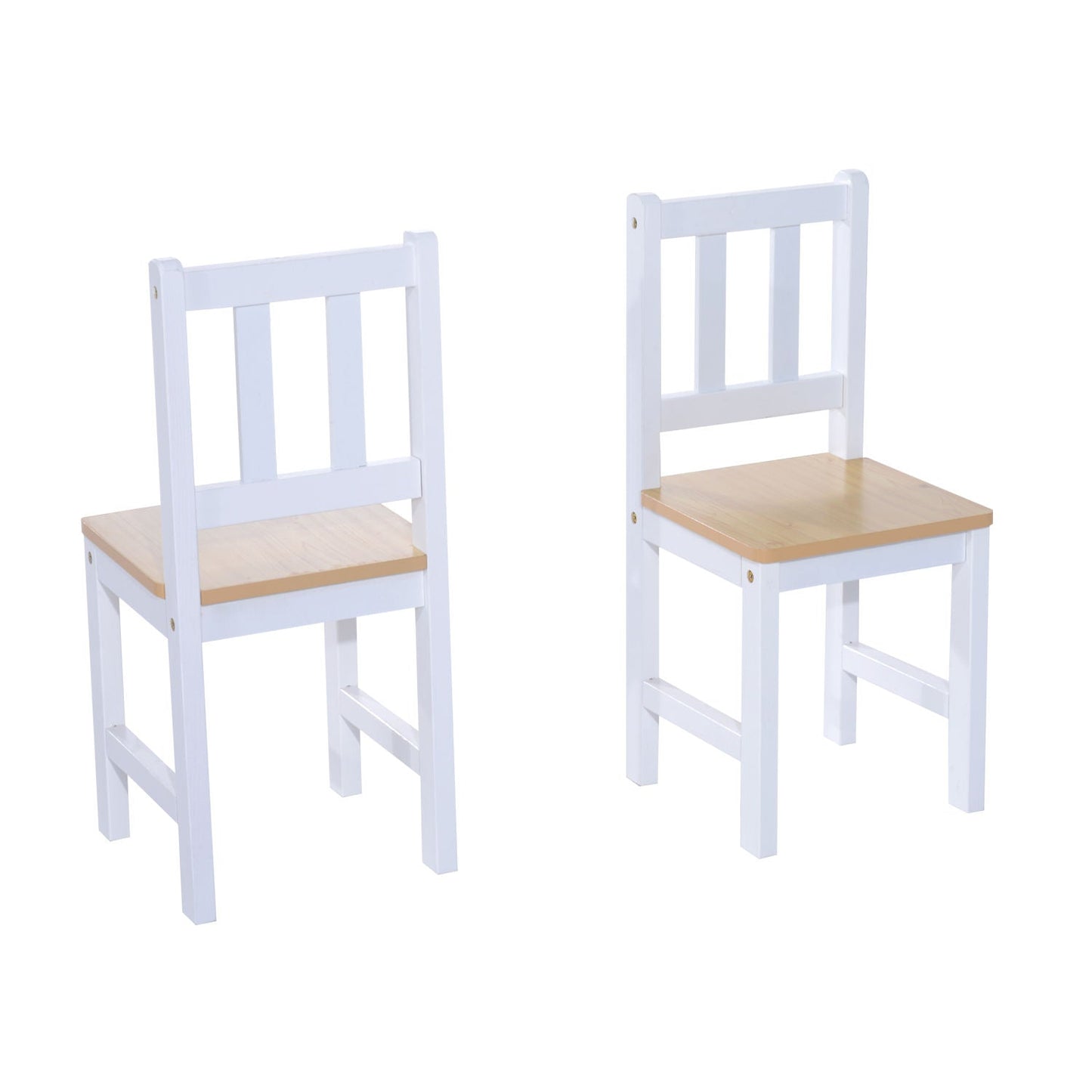 4-Piece Kids Table And Chair Set With 2 Wooden Chairs