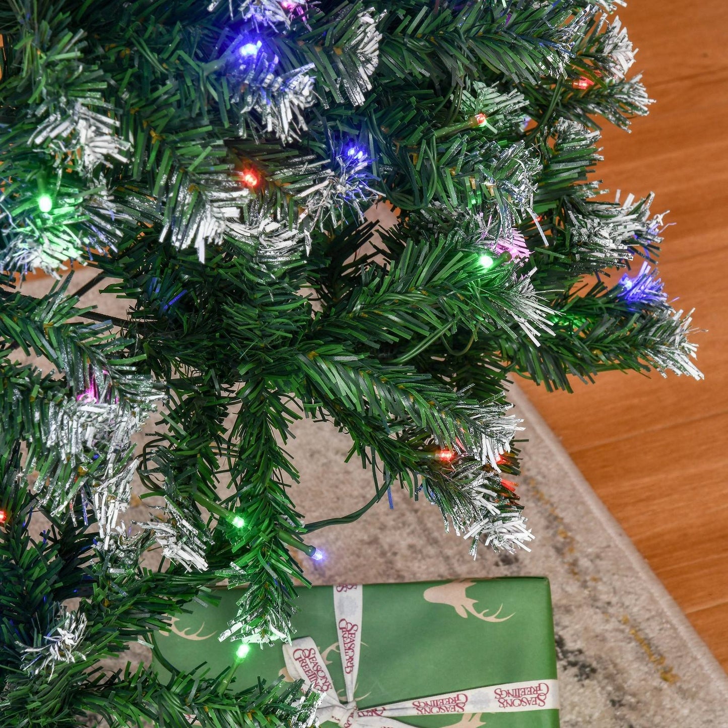 6FT Tall Prelit Pencil Slim Artificial Christmas Tree with Realistic Branches