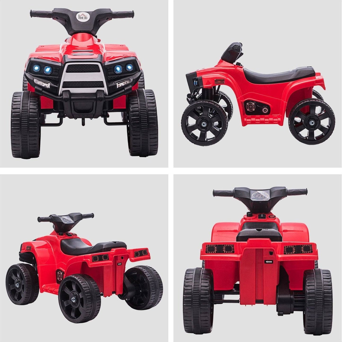 6V Kids Electric Ride on Car ATV Toy Quad Bike With Headlights for Toddlers 18-36 months Red