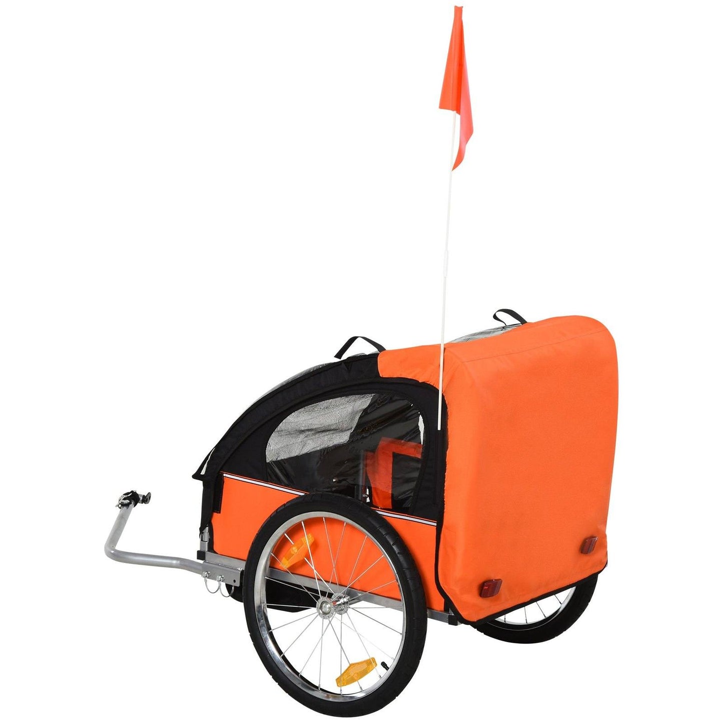 Trailer for Kids Steel Frame Children's 2 Seater Bike Trailer Orange