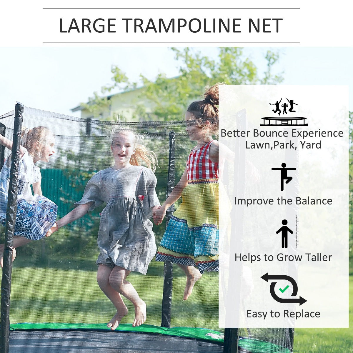 10Ft Trampoline Net Replacement Enclosure Black