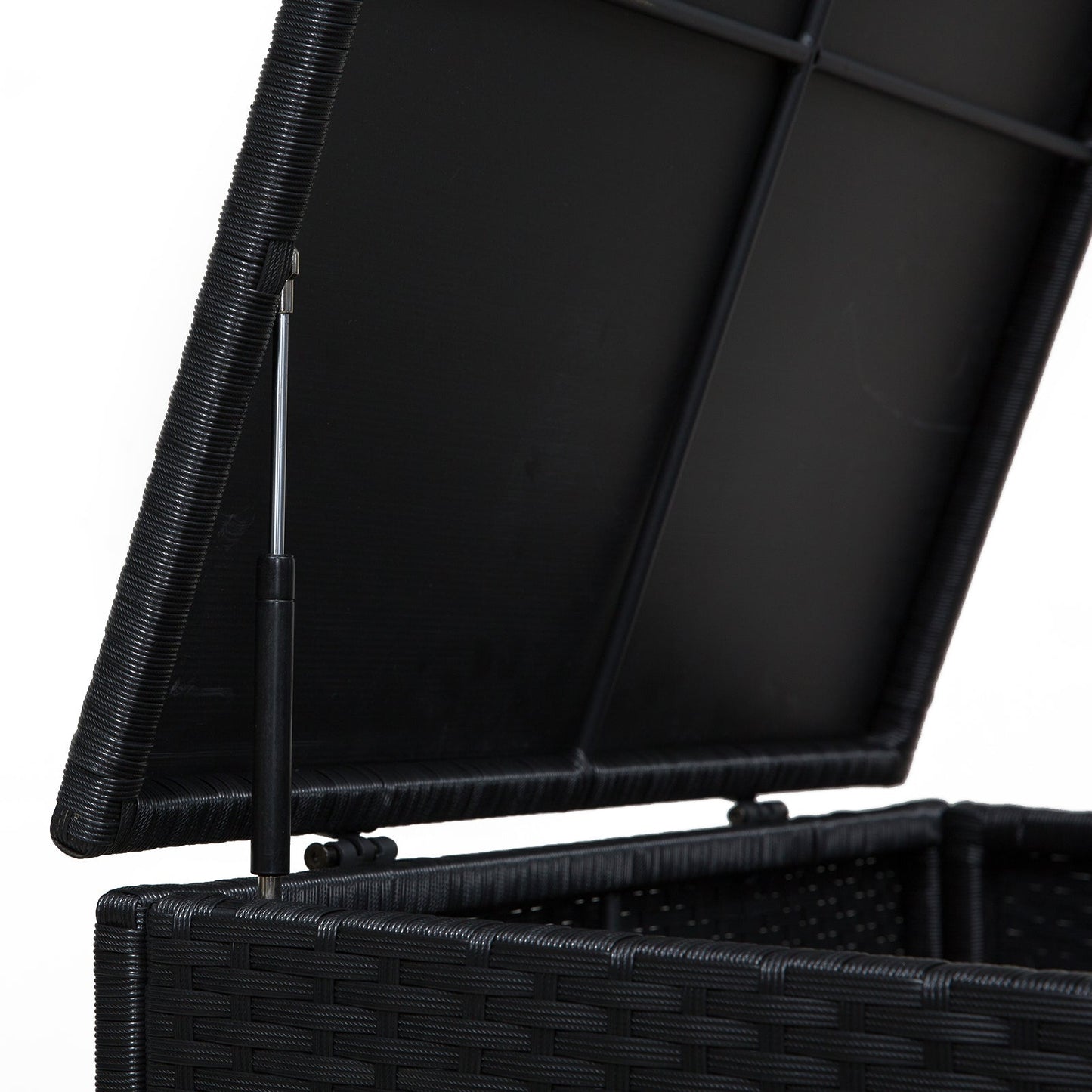 4-Piece Rattan Wicker Garden Furniture Patio Sofa Storage & Table Set w/ 2 Drawers Coffee Table