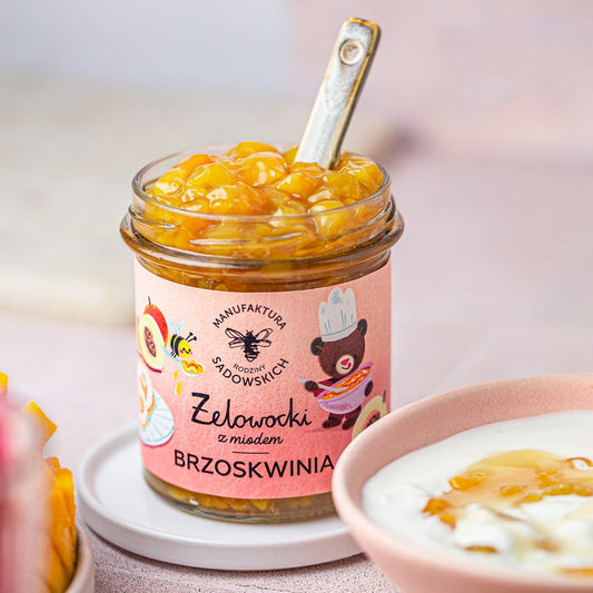 Peach in gel with Honey "Żelowocki" 320g