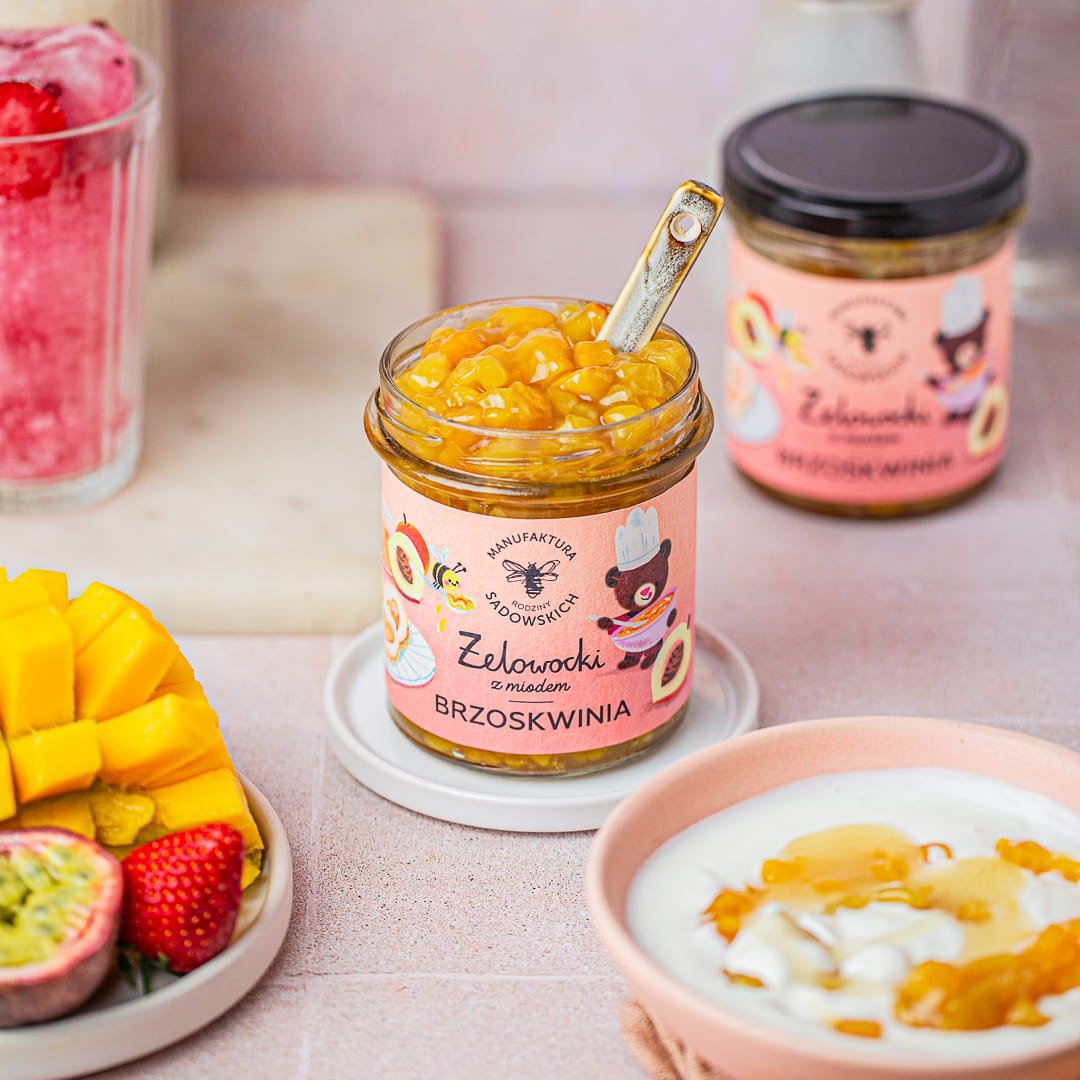 Peach in gel with Honey "Żelowocki" 320g