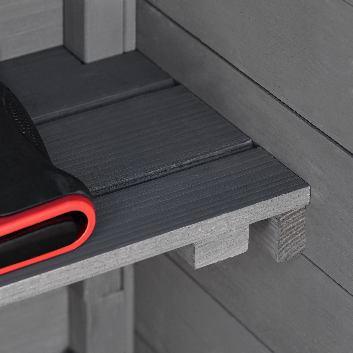 Rustica 189cm Barn Door Apex Garden Store Lockable With Shelves Fir Wood Grey by Steadfast