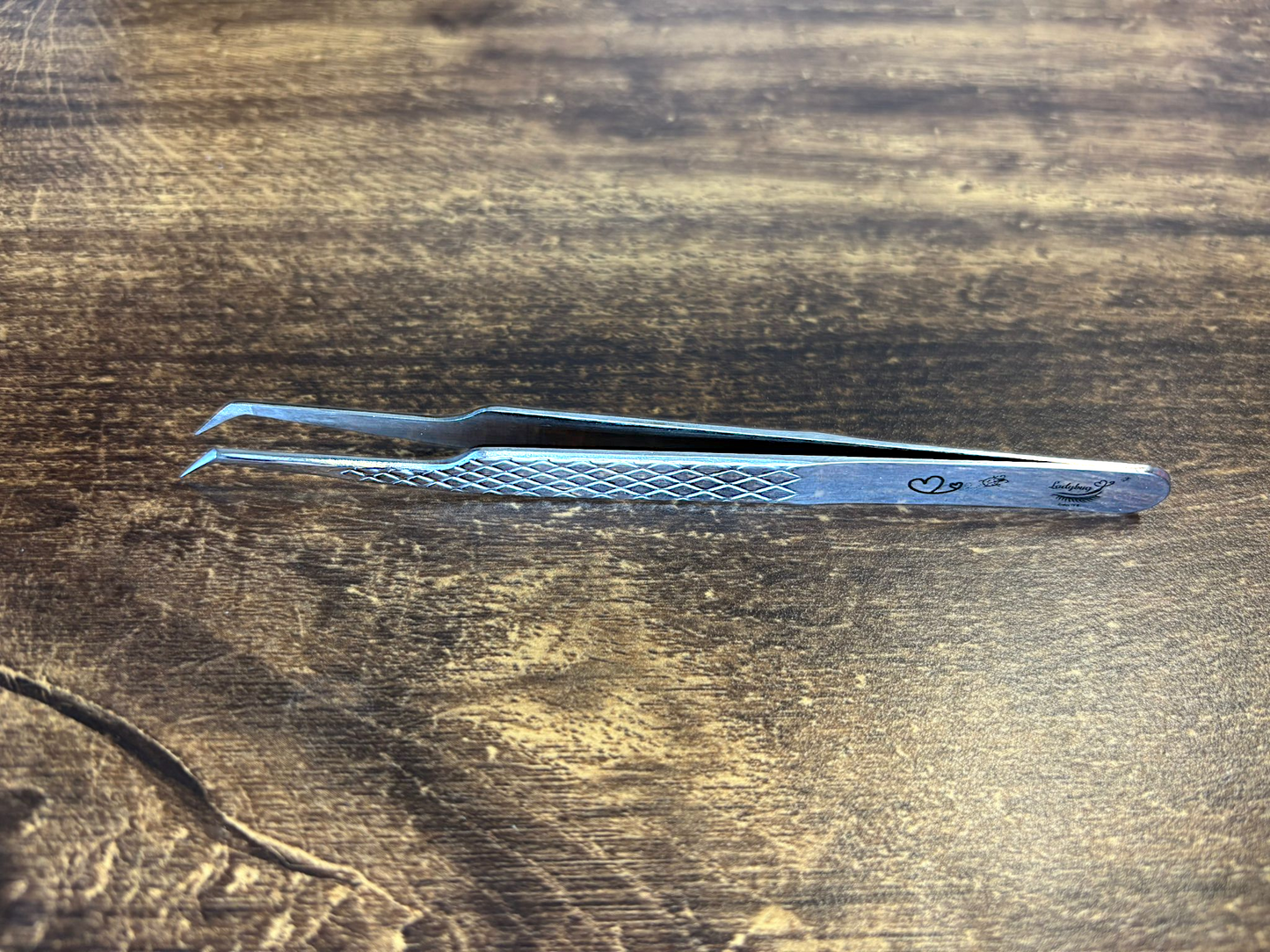 Angled Fibre Grip Volume Tweezers – Ideal for Handmade Fans in silver and now pink!