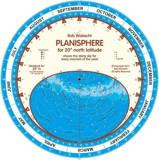 English Planisphere for 20° North