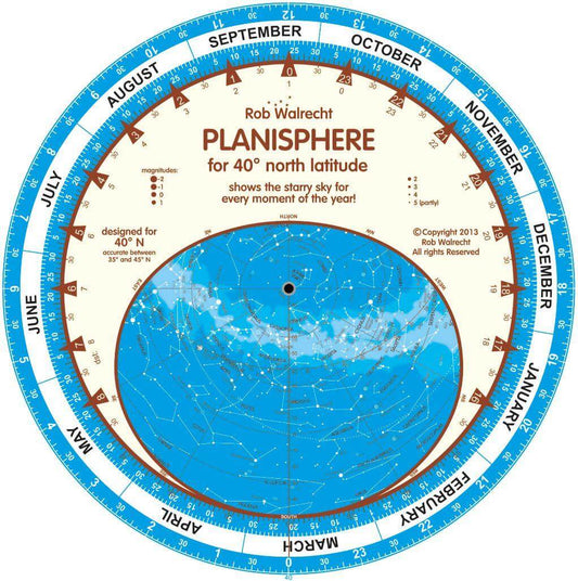 English Planisphere for 40° North