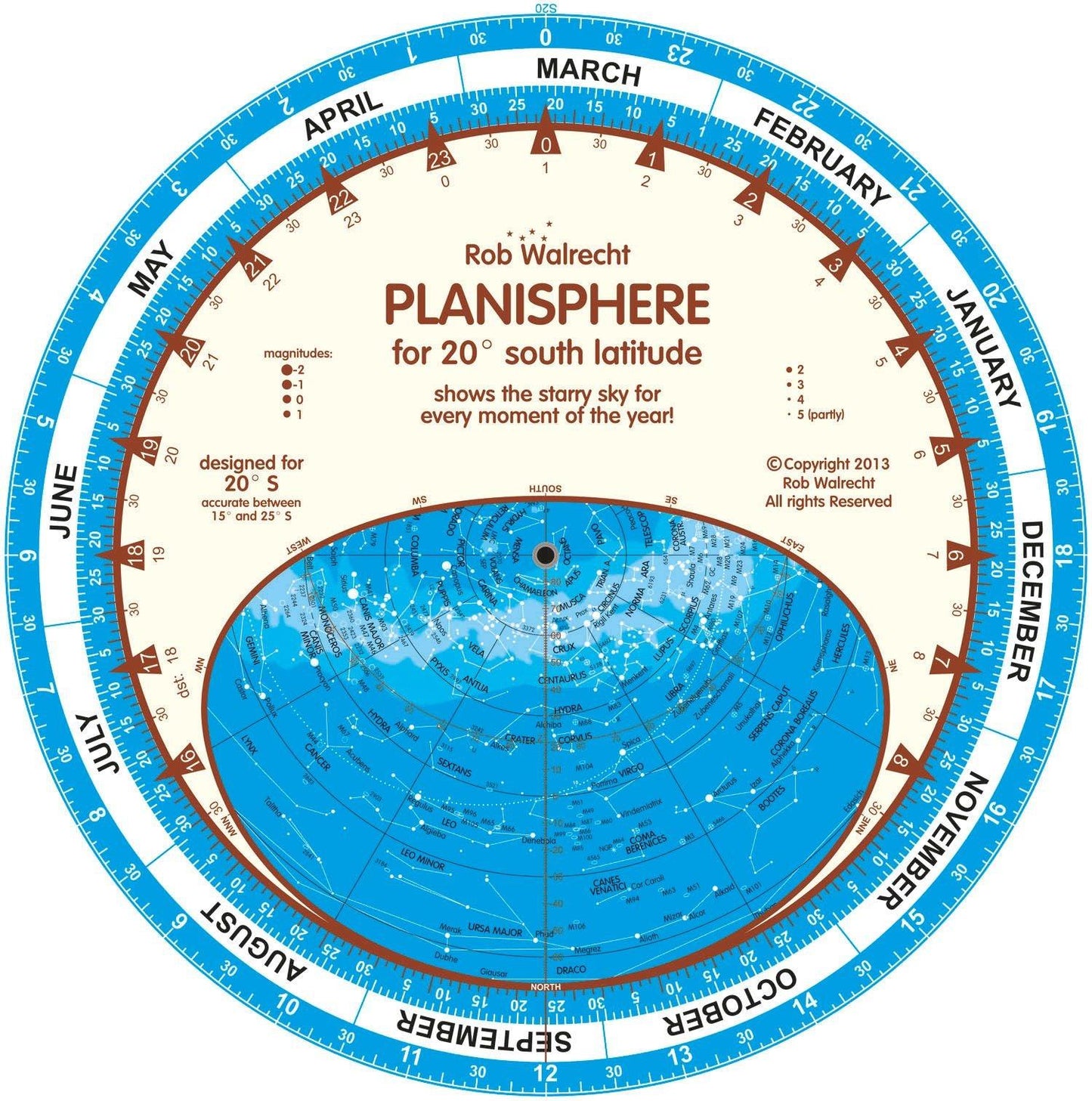 English Planisphere for 20° South