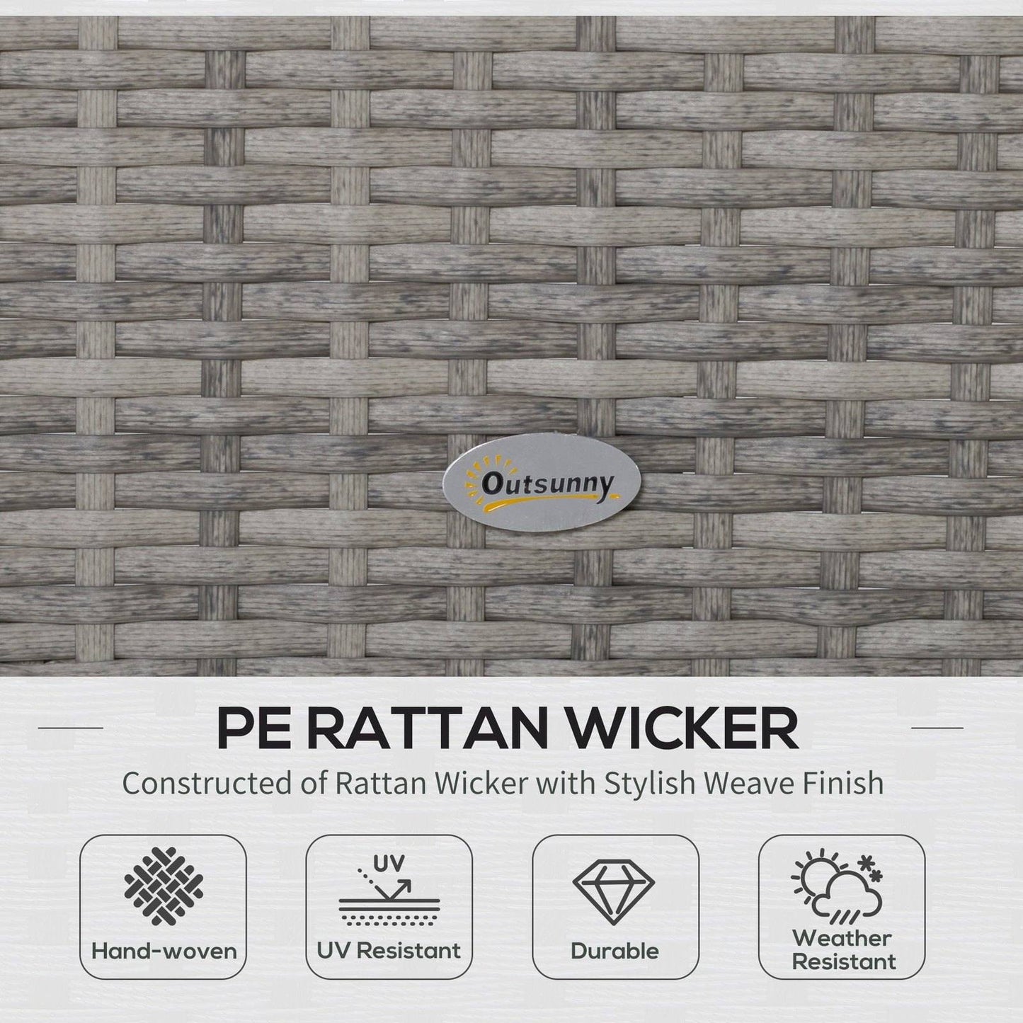 4-Piece PE Rattan Wicker Sofa Set Outdoor Conservatory Furniture Lawn Patio Coffee Table w/ Side Storage Box & Cushion