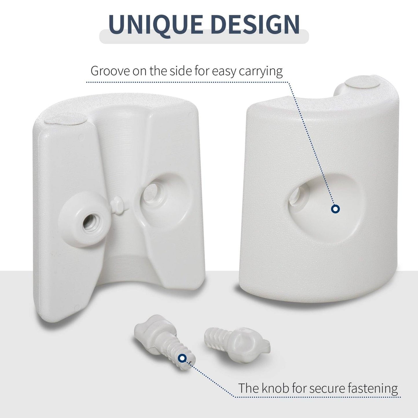 4-Piece Canopy Tent Weight Rapid Clip Gazebo Feet Fill with Water or Sand White