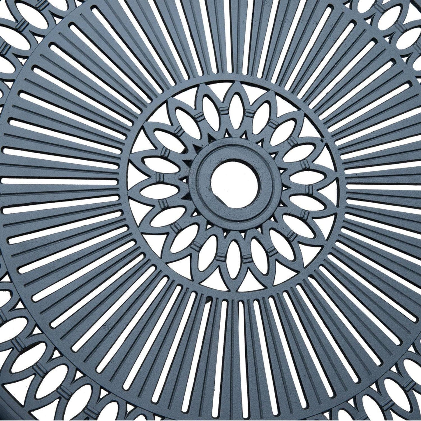 3-Piece Patio Cast Aluminium Bistro Set Garden Outdoor Furniture Table and Chairs Shabby Chic Style