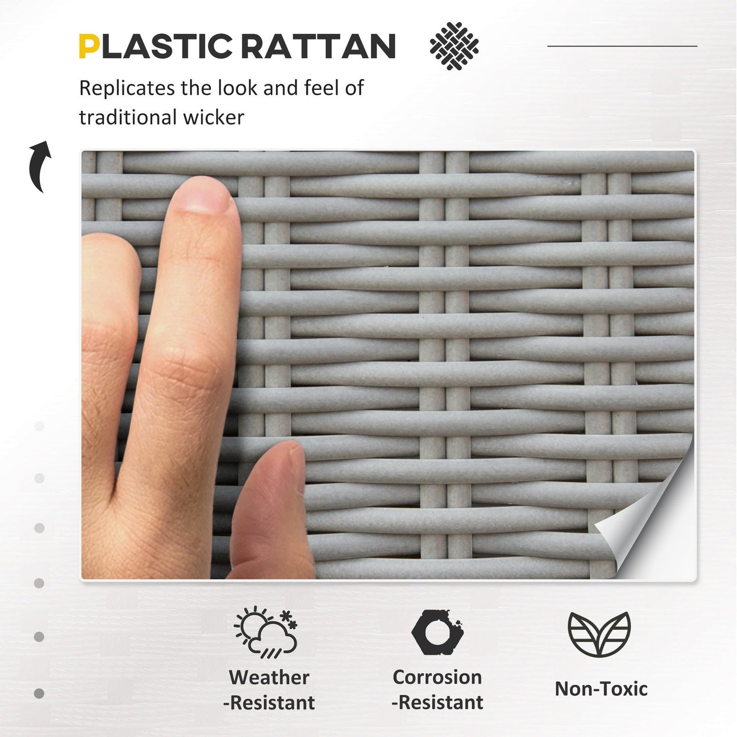 5-Pieces Outdoor PE Rattan Garden Furniture with Cushions