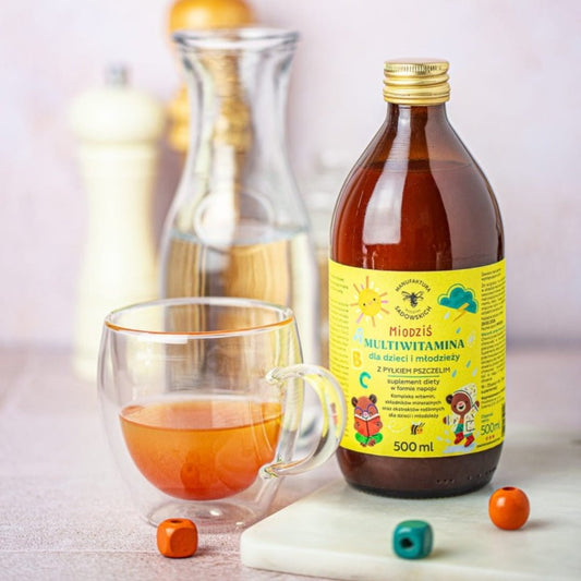 Multivitamin for kids and teenagers with bee pollen Honey Bear 500ml