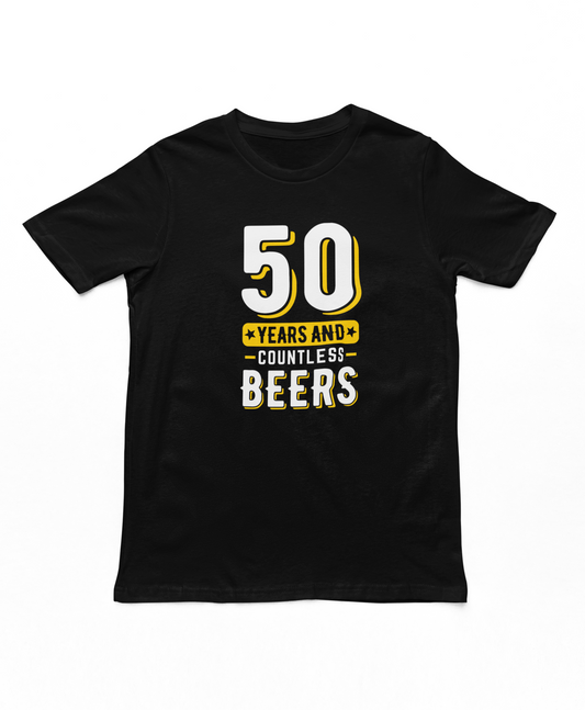 50 Years & Countless Beers Adults T-Shirt