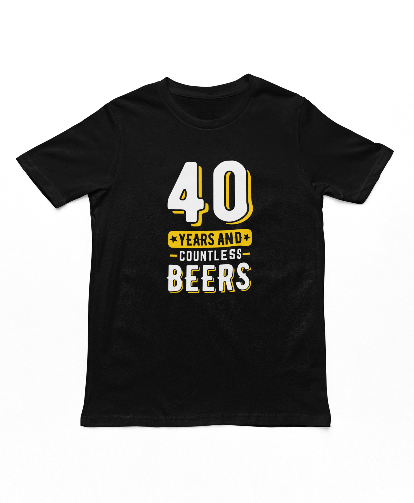 40 Years & Countless Beers Adults T-Shirt