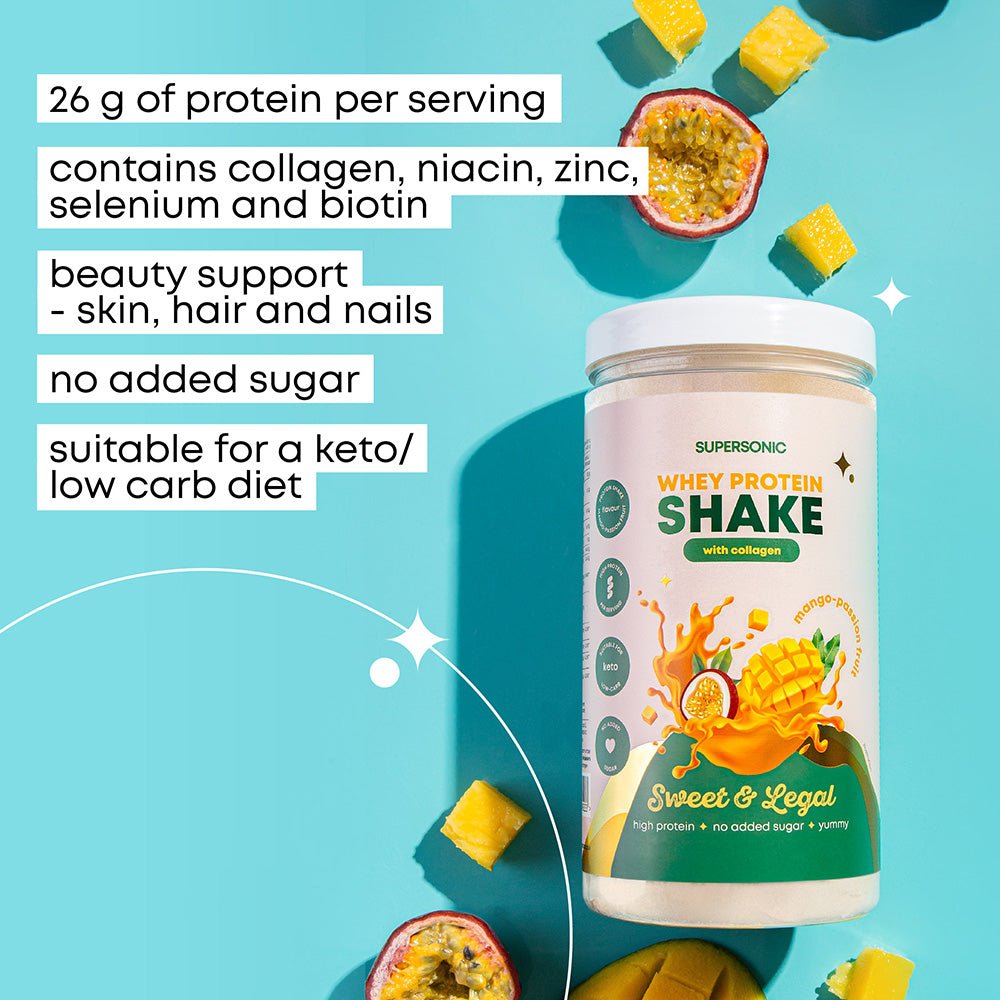 Whey Protein SHAKE with collagen - Mango-Passion Fruit KETO 560g