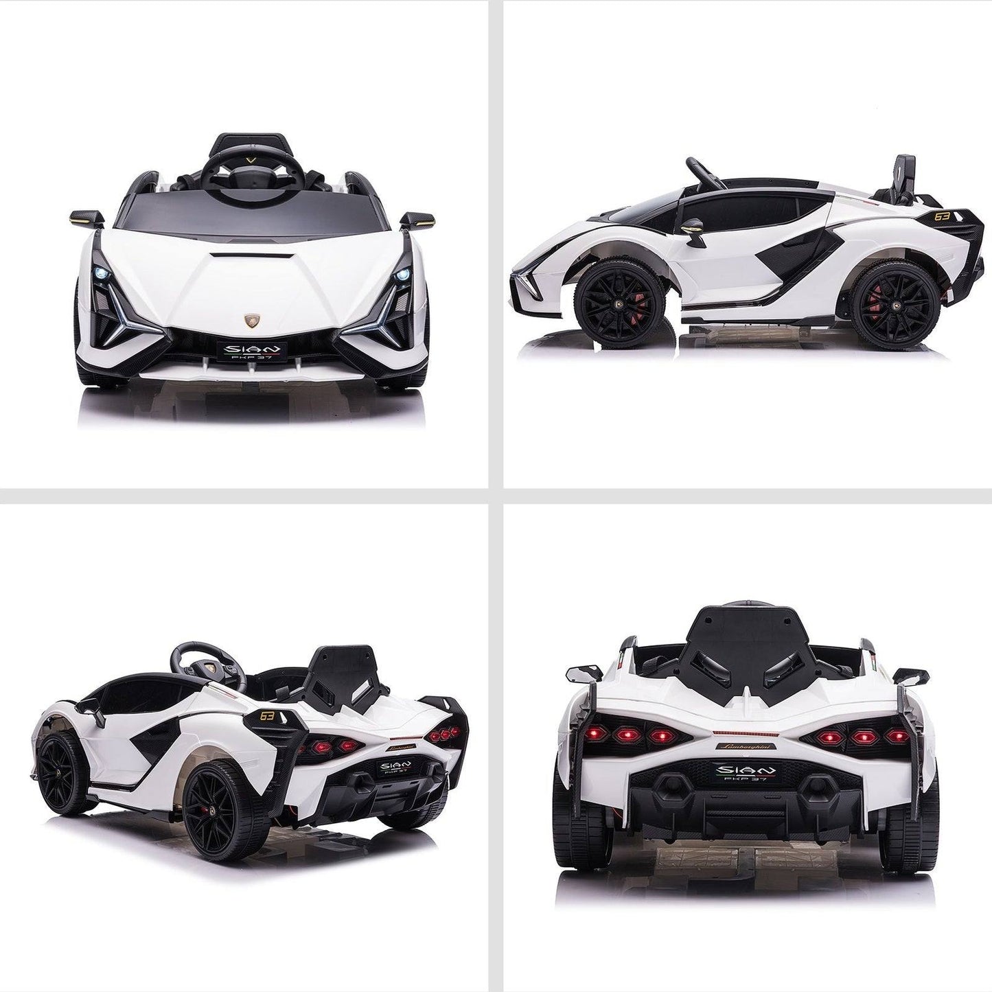 12V Kids Electric Ride On Car 2 Motors Licensed Toy Car with Remote Control Music Lights MP3 for 3-5 Years White
