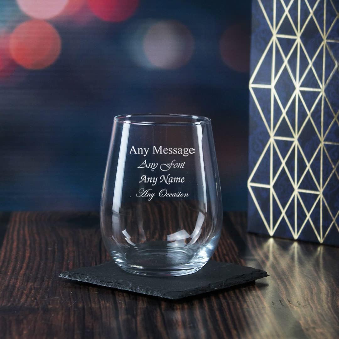 Engraved Wine Glass with Personalized Message Elegant Gift Presentation Keepsake