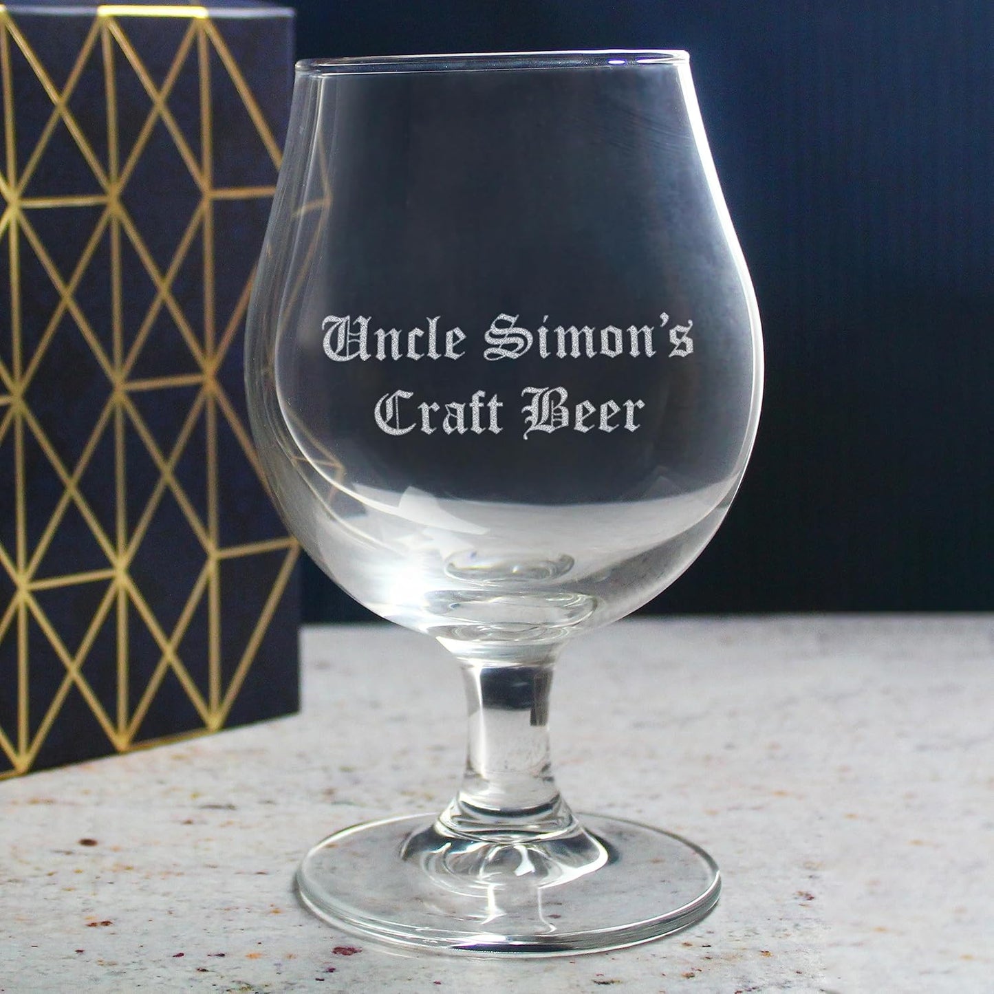 Engraved 16.75oz Draft Stemmed Beer Glass