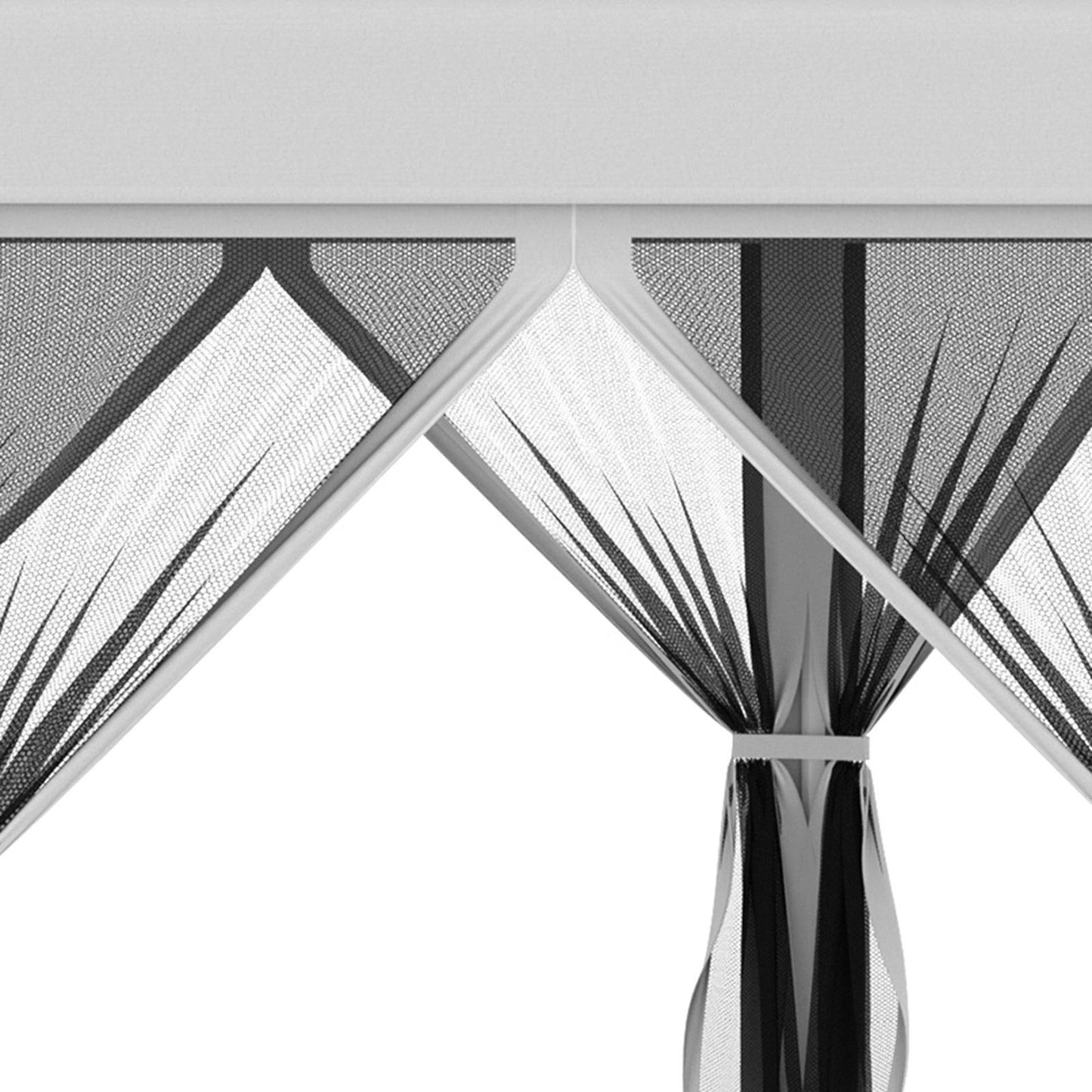 3.2m Pop Up Gazebo Hexagonal Canopy Tent Outdoor Sun Protection with Mesh Sidewalls