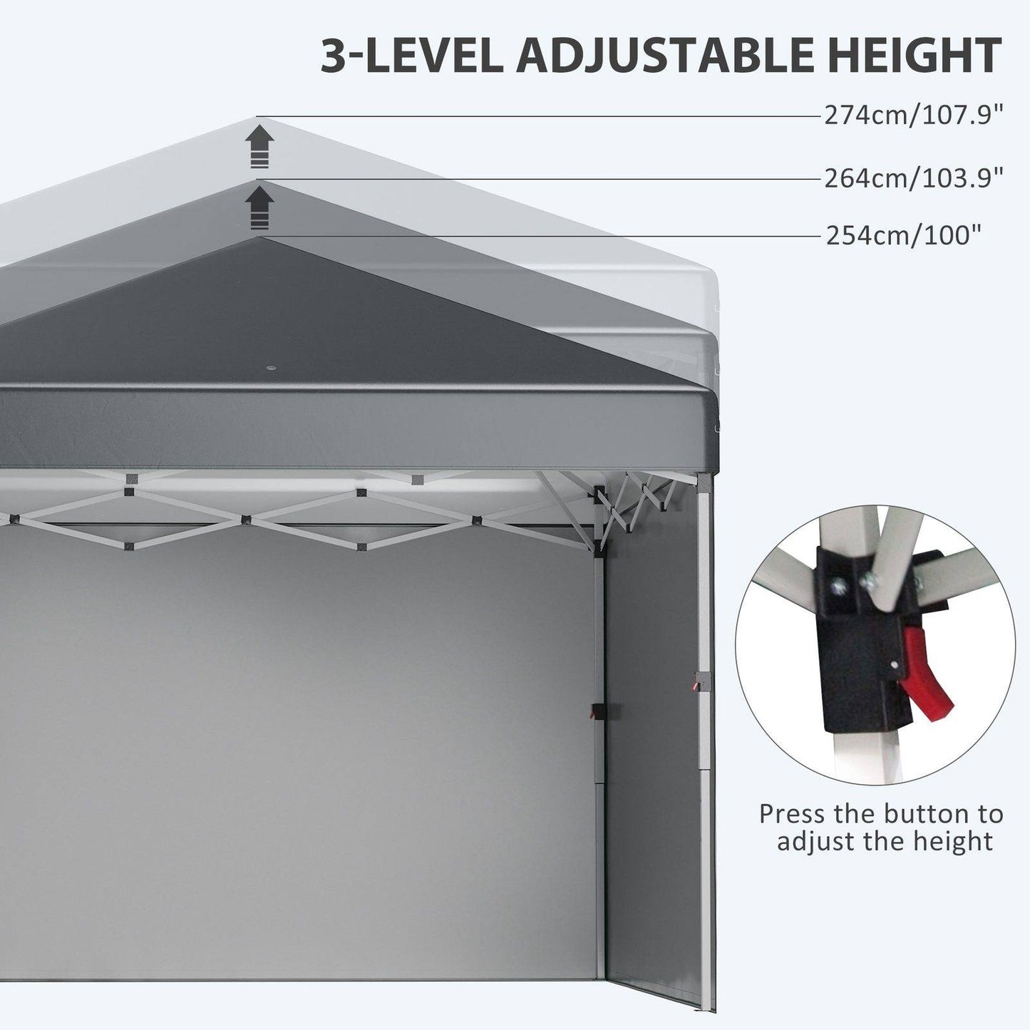 3 x 3 M Pop Up Gazebo with 2 Sidewalls