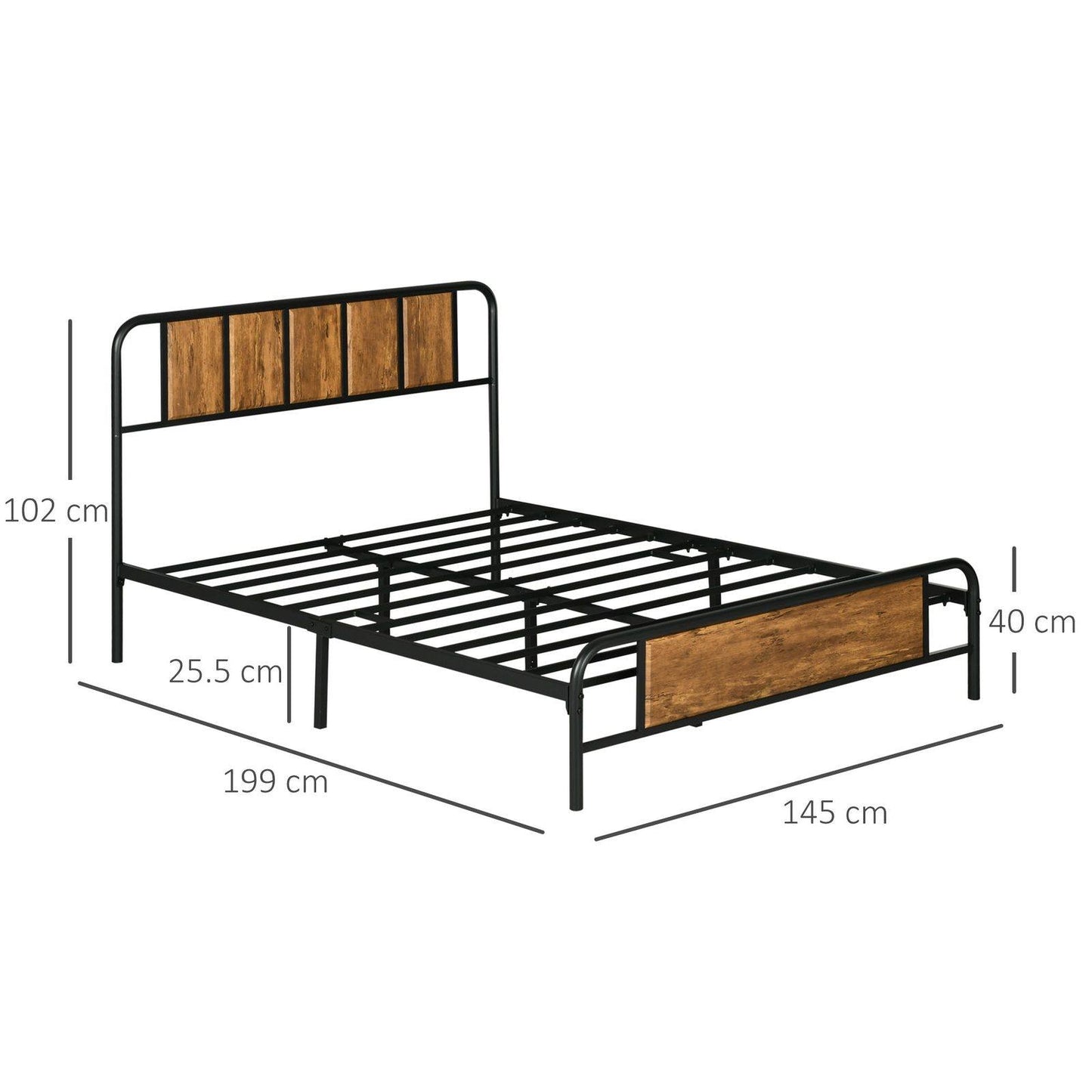 25.5cm Double Bed Frame