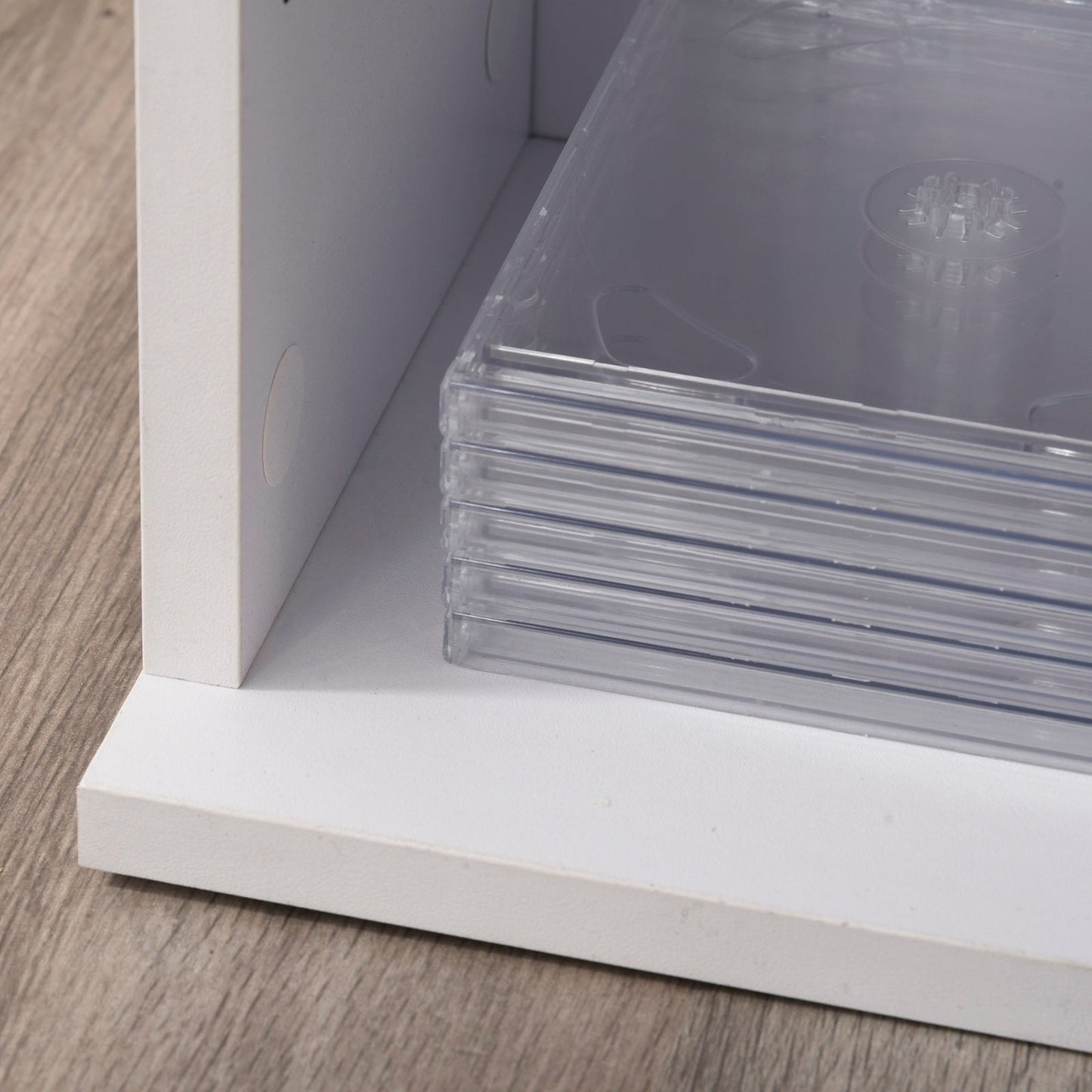 204 Cd Media Display Shelf Unit Set Of 2 Blu-Ray Tower Rack W/ Adjustable Shelves Bookcase Storage Organiser