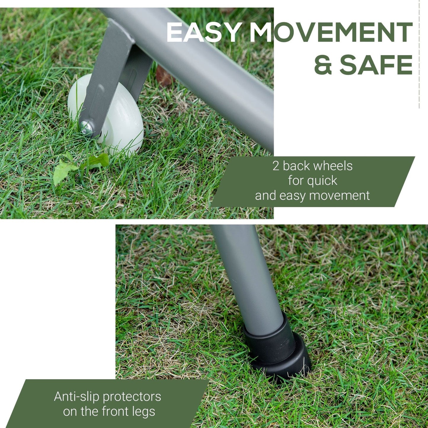 Patio Double Hammock Sun Lounger Bed w/ Canopy Shelter