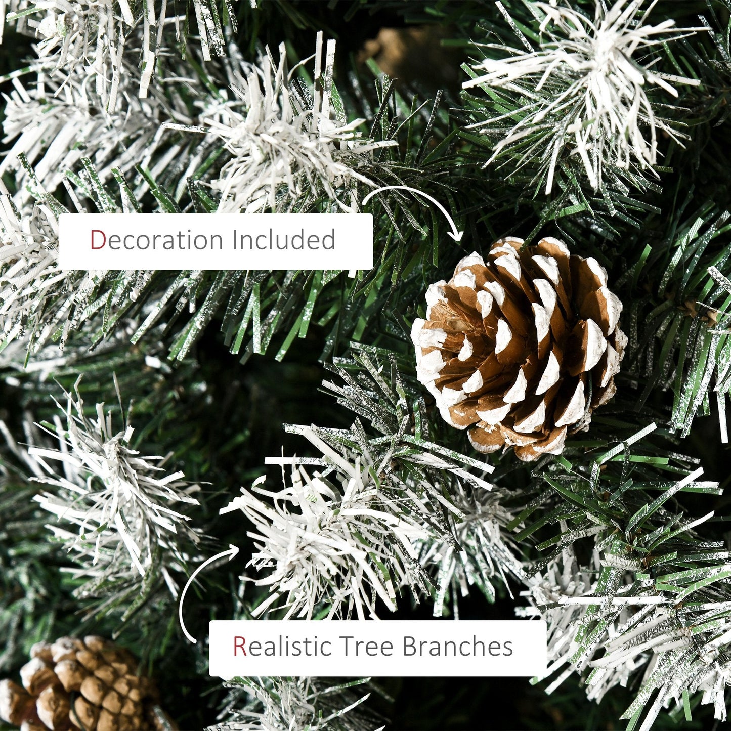 6FT Artificial Christmas Tree with Pine Cones