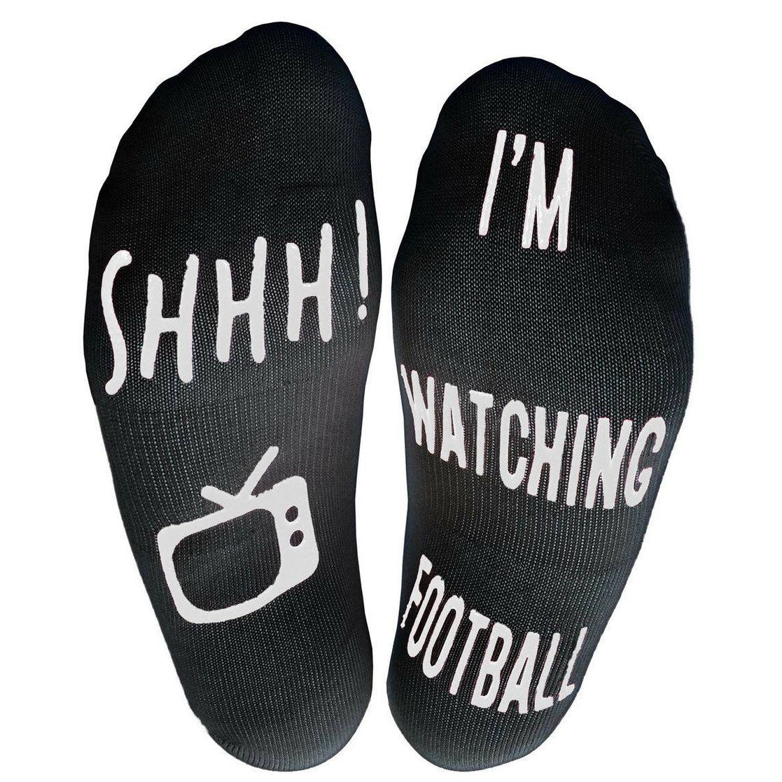 'Shhh I'm Watching Football' Funny Ankle Socks, Gift For Football Fans