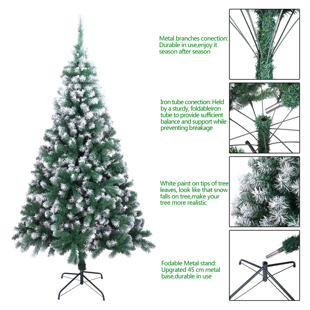 7FT Spray White PVC Christmas Tree 870 Branches