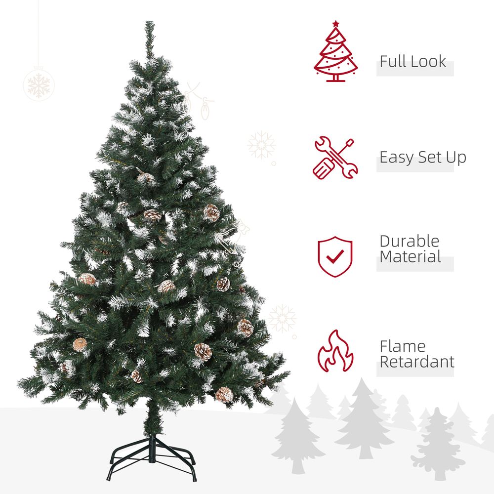 5FT Artificial Christmas Tree Xmas Indoor Decoration, Automatic Open Homcom