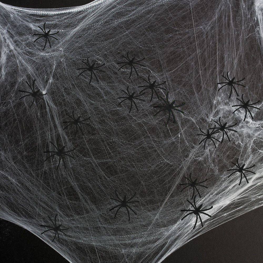 24 Pack Spooky Black Plastic Spiders Halloween Party Prop Decoration