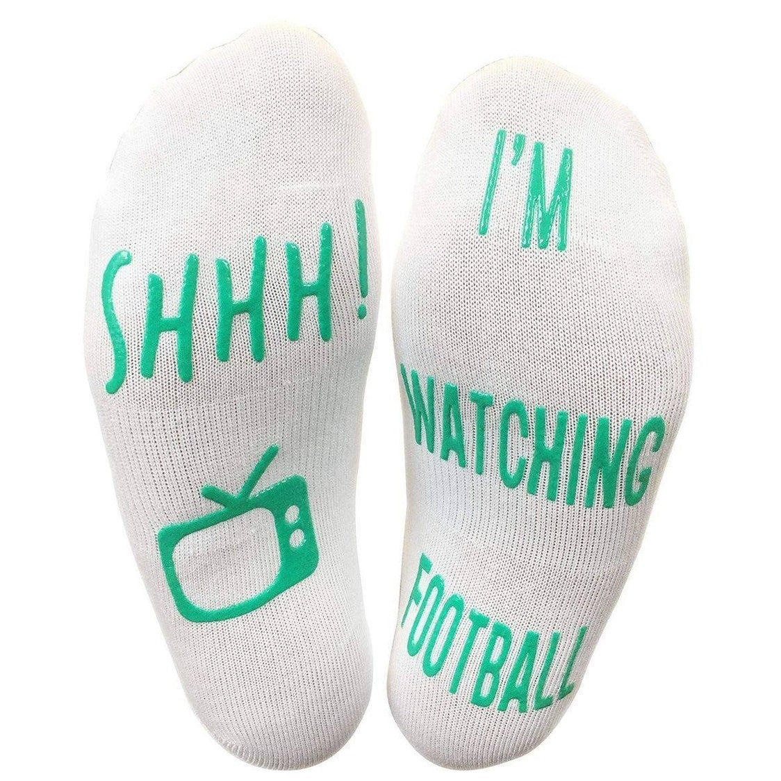 'Shhh I'm Watching Football' Funny Ankle Socks, Gift For Football Fans