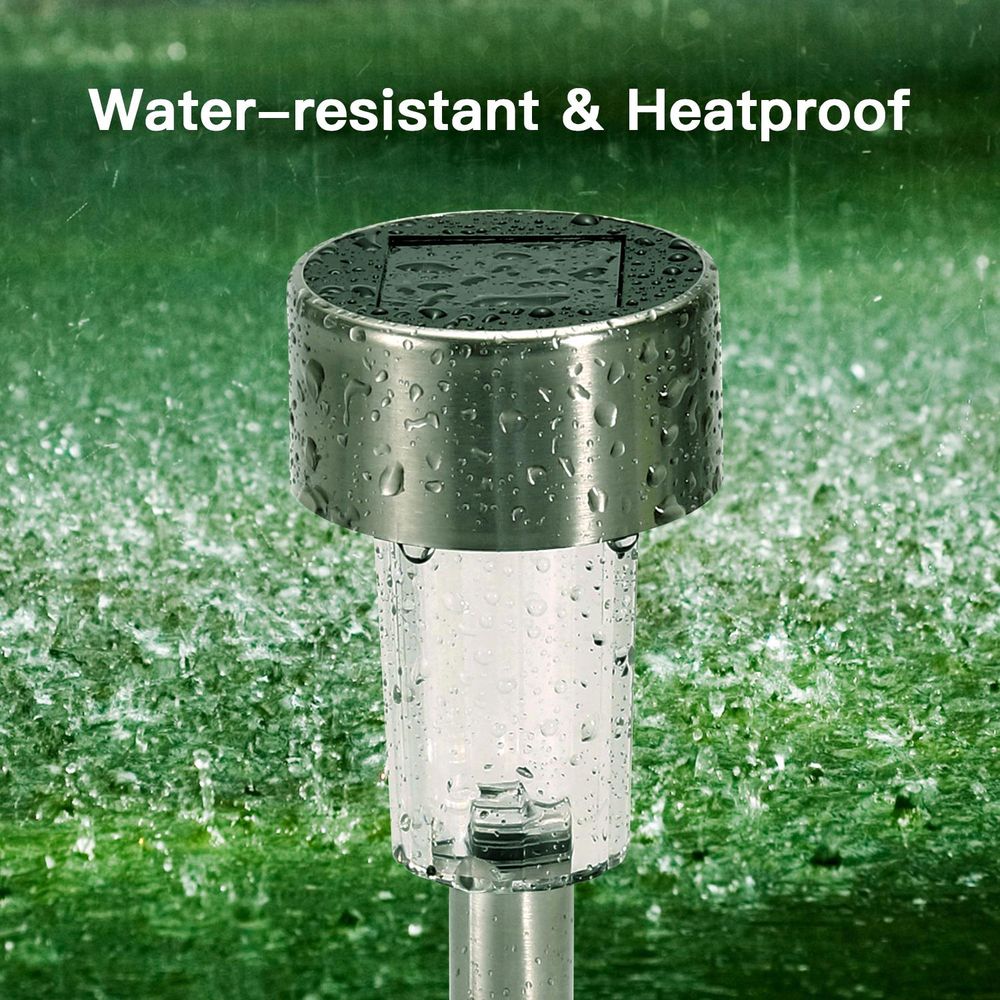 10 X Colour Change Stainless Steel Solar Powered Stick Post LED Lights