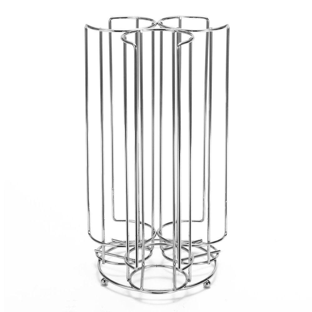 3 Tower Chrome Storage Stand for 48 Coffee Pod - Includes 6 Latte Glasses