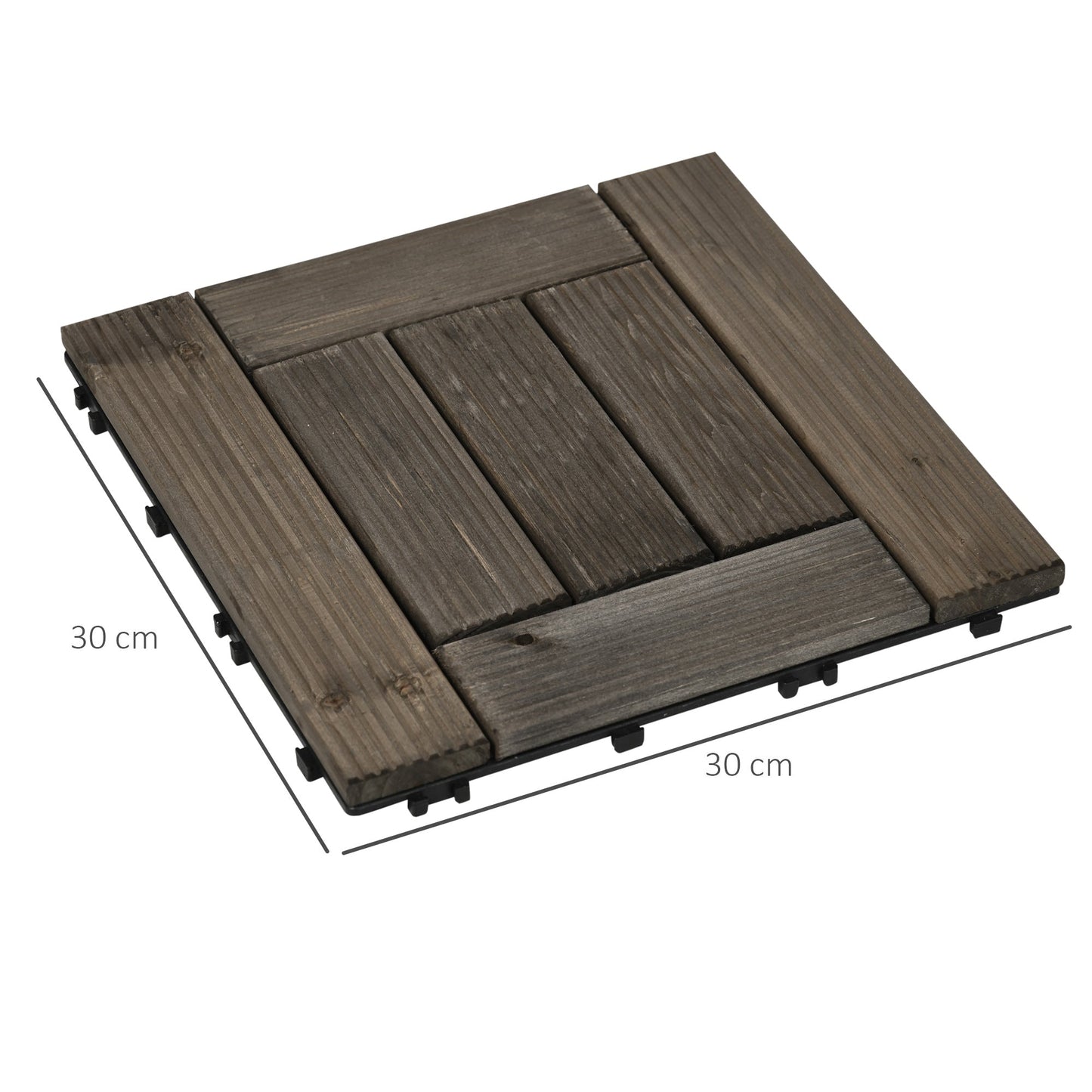 27-Piece Wooden Interlocking Decking Tiles