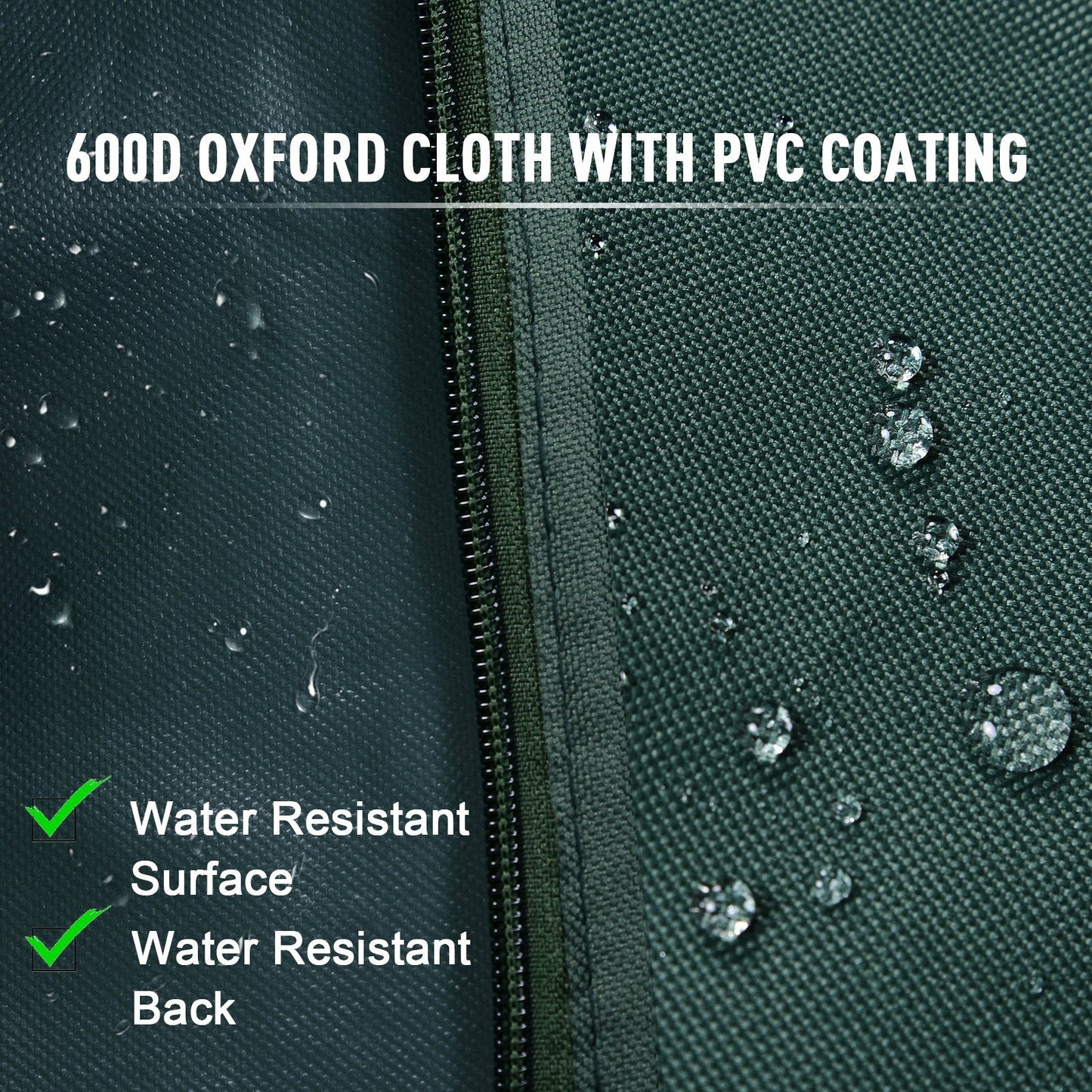 600D Oxford Patio Swing Chair Cover Outdoor Garden Furniture Rain Protection Protector Waterproof Anti-UV Green 205L x 124W x 164H cm