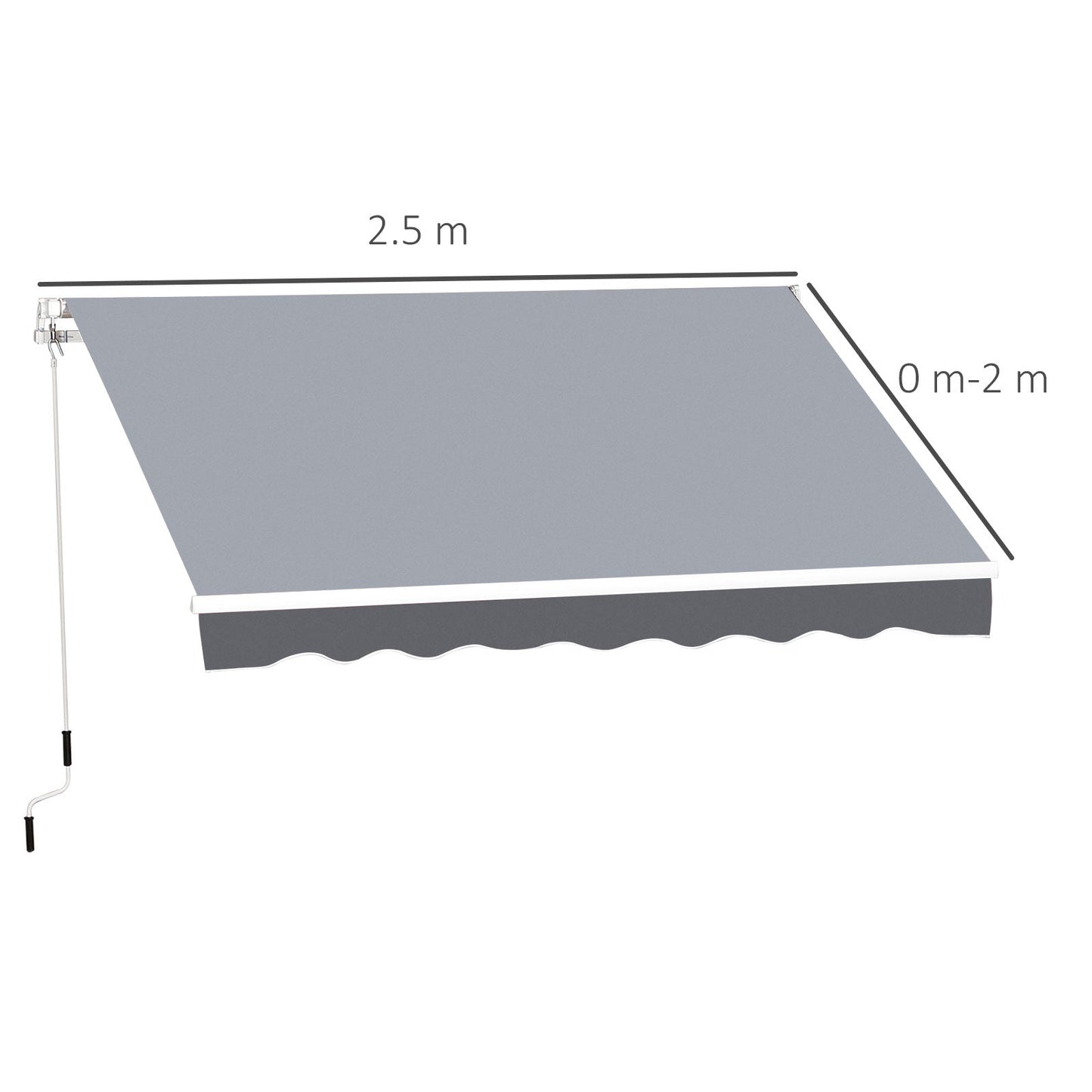 Manual Retractable Patio Awning Shelter UV Protection