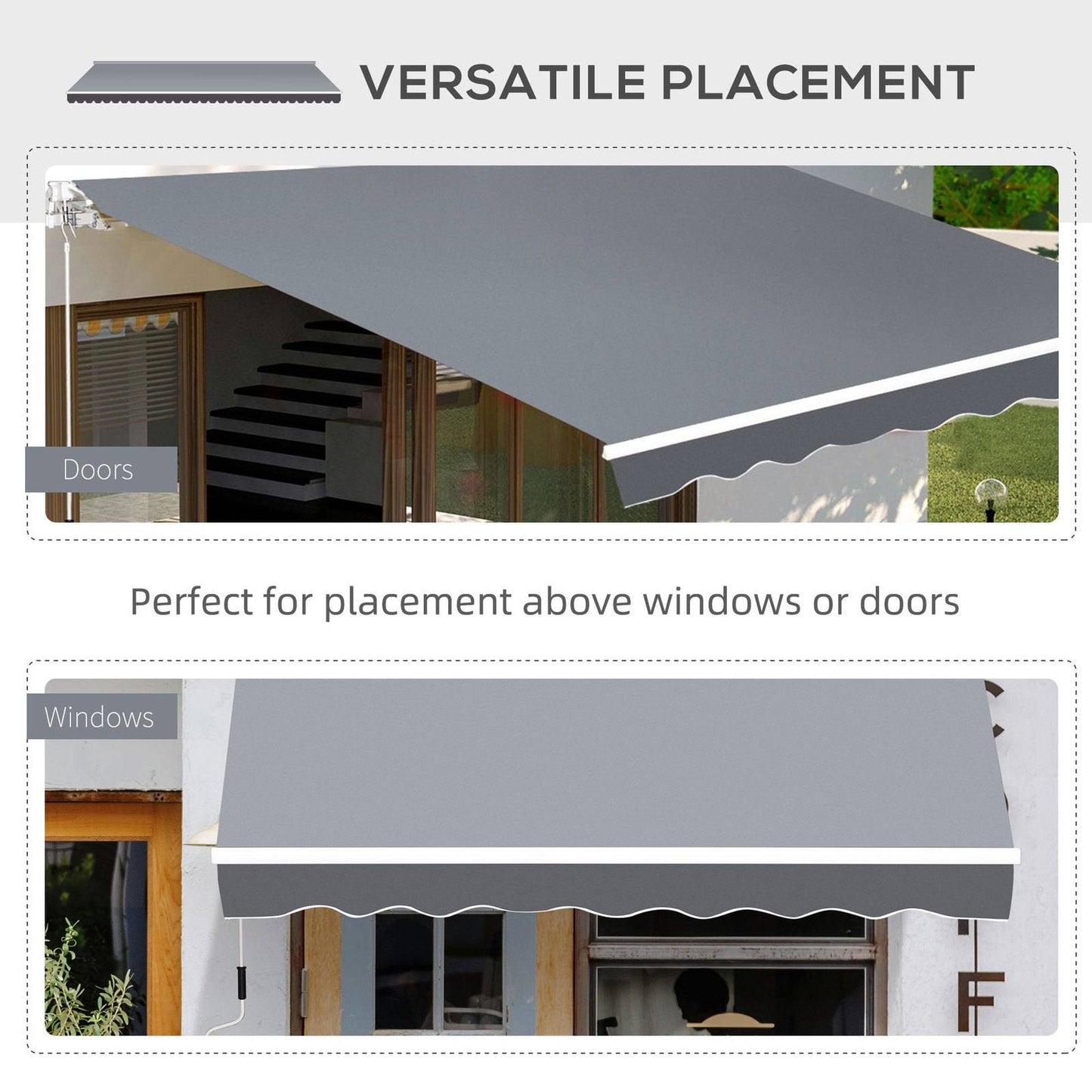 Manual Retractable Patio Awning Shelter UV Protection