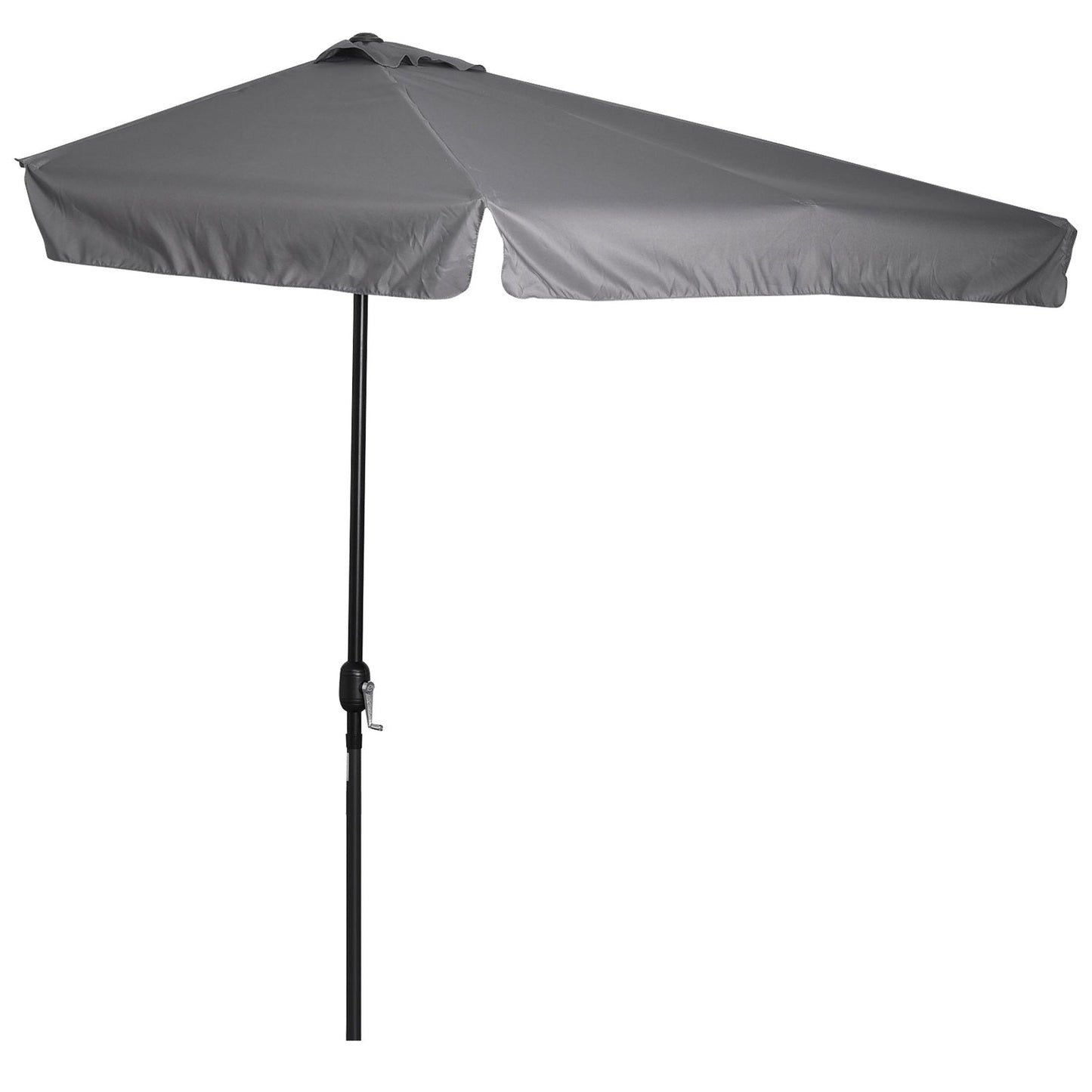 2.3m Half Round Parasol Umbrella Balcony Metal Frame Outdoor NO BASE Grey