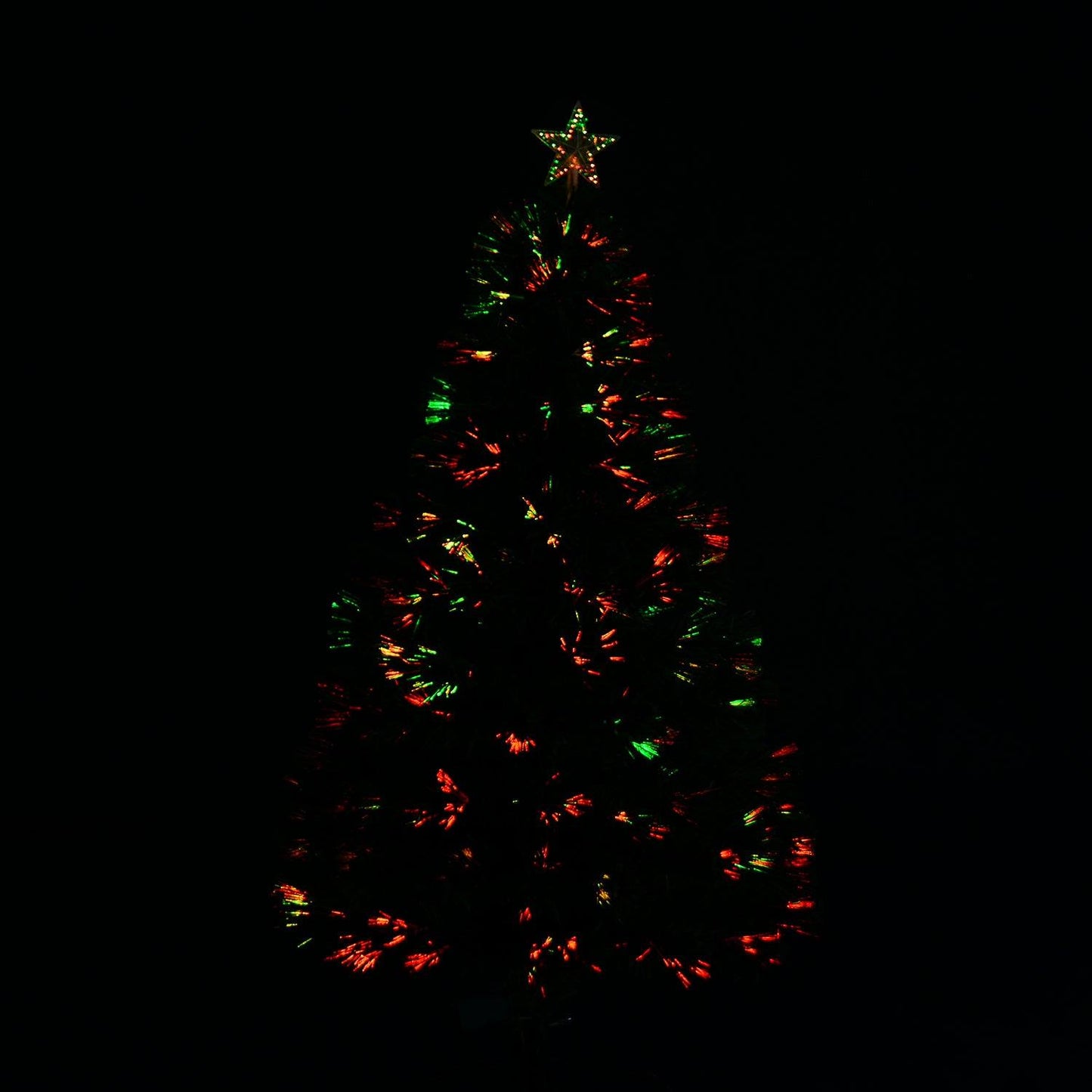 4FT Pre-Lit Fibre Optic Artificial Christmas Tree Holiday Xmas Décor with Tree Topper Multi-Colour