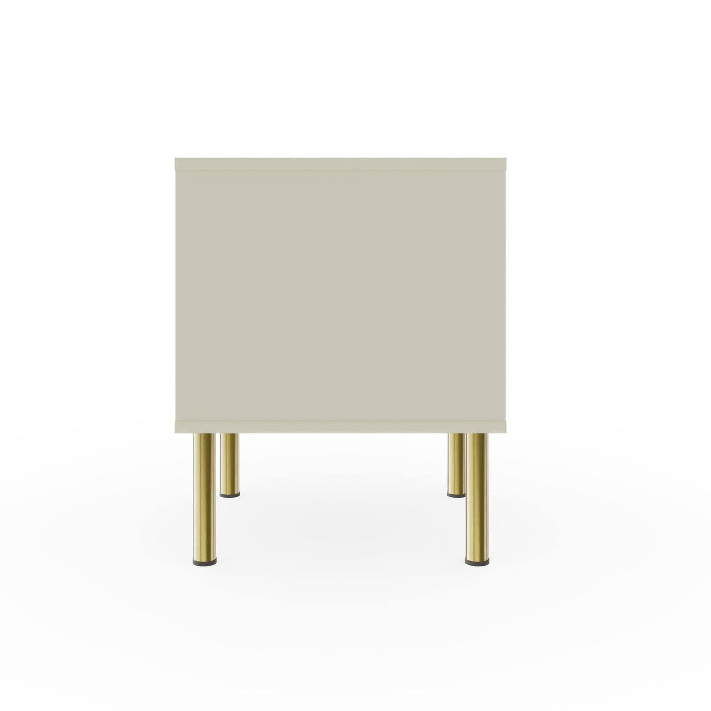 Nervata Side Table White & Gold 1 Shelf 1 Drawer