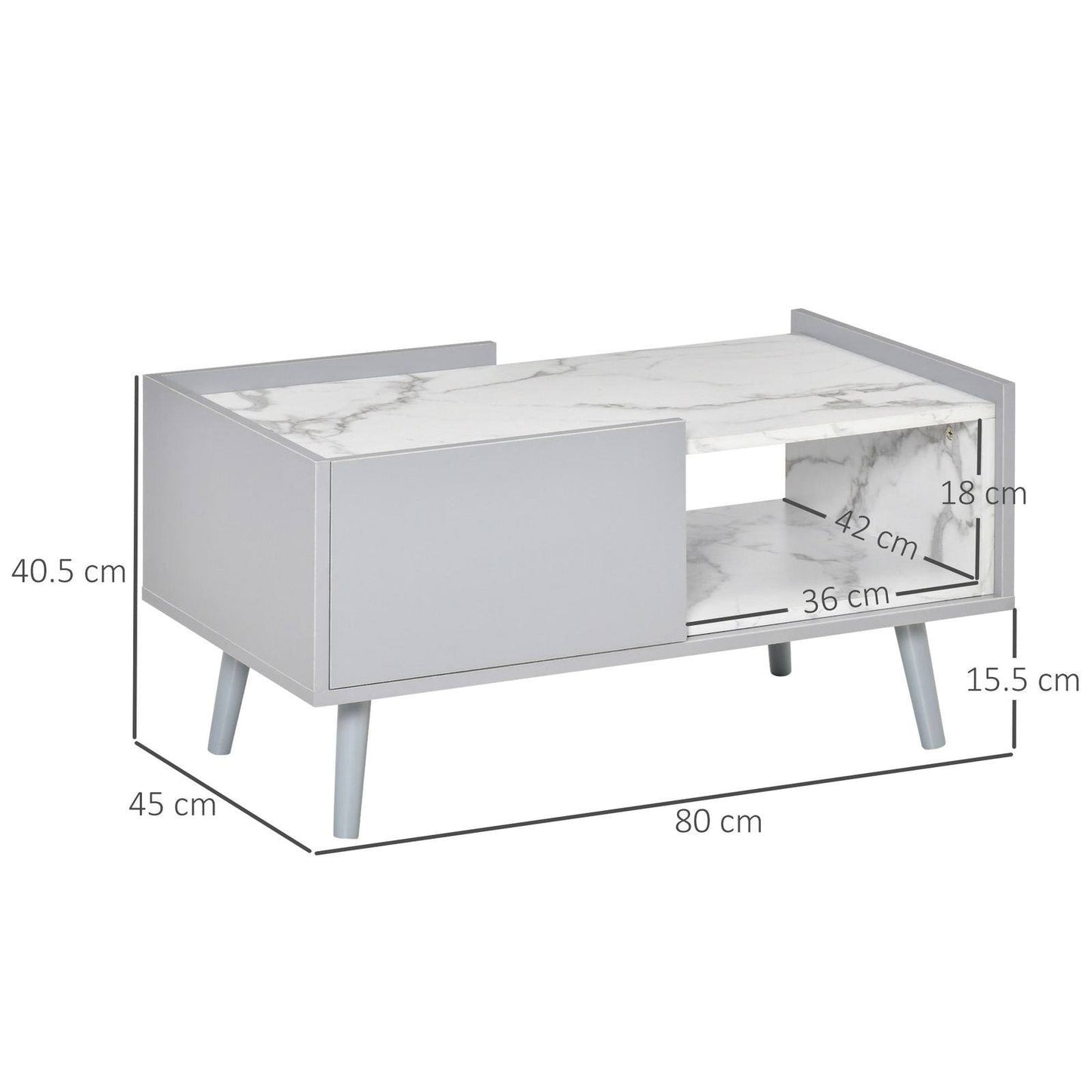 Modern Coffee Table with Marble Effect