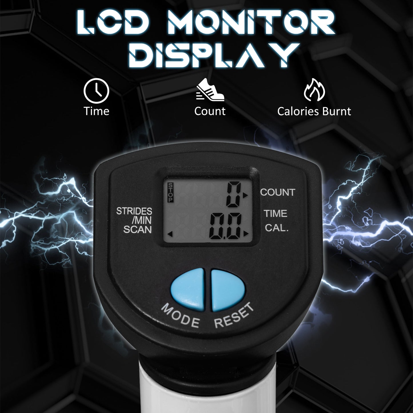 Adjustable Stepper Aerobic Ab Exercise Fitness Workout Machine with LCD Screen & Handlebars